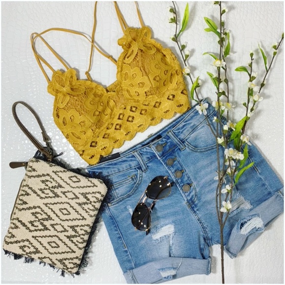Infinity Raine Other - ✨LAST ONE✨ Lace Bralette with padding-Mustard